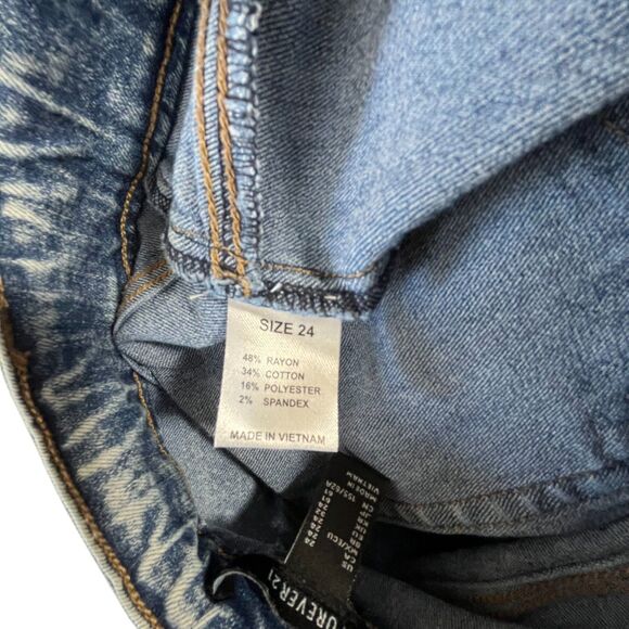 Forever 21 Jeans Women 24 Mid Rise Distressed Destroyed Skinny Stretch (W20 L27) - Picture 15 of 16